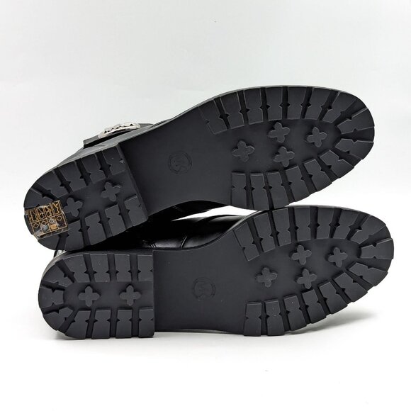 Michael Kors Women Tatum Vegan Black Leather MK Logo Combat Boots size 11 - Picture 6 of 12